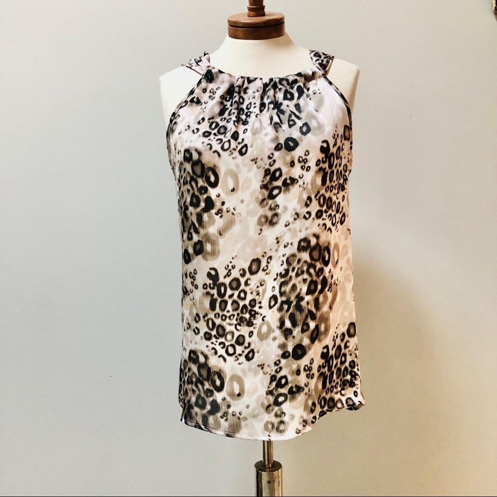 Sleeveless, Animal Print, Silky Blouse, Sz Med